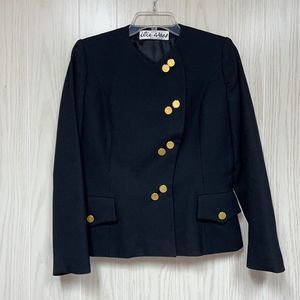 Ilie Wacs Vintage Black Suit Blazer Jacket Size 6